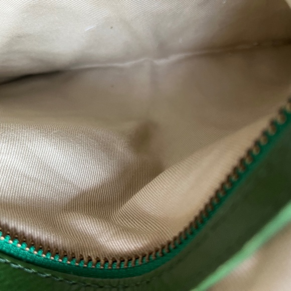 J. Crew Quilted Green Leather Quincy Quilted Hobo Bag Gold Color Hardware - Picture 5 of 9